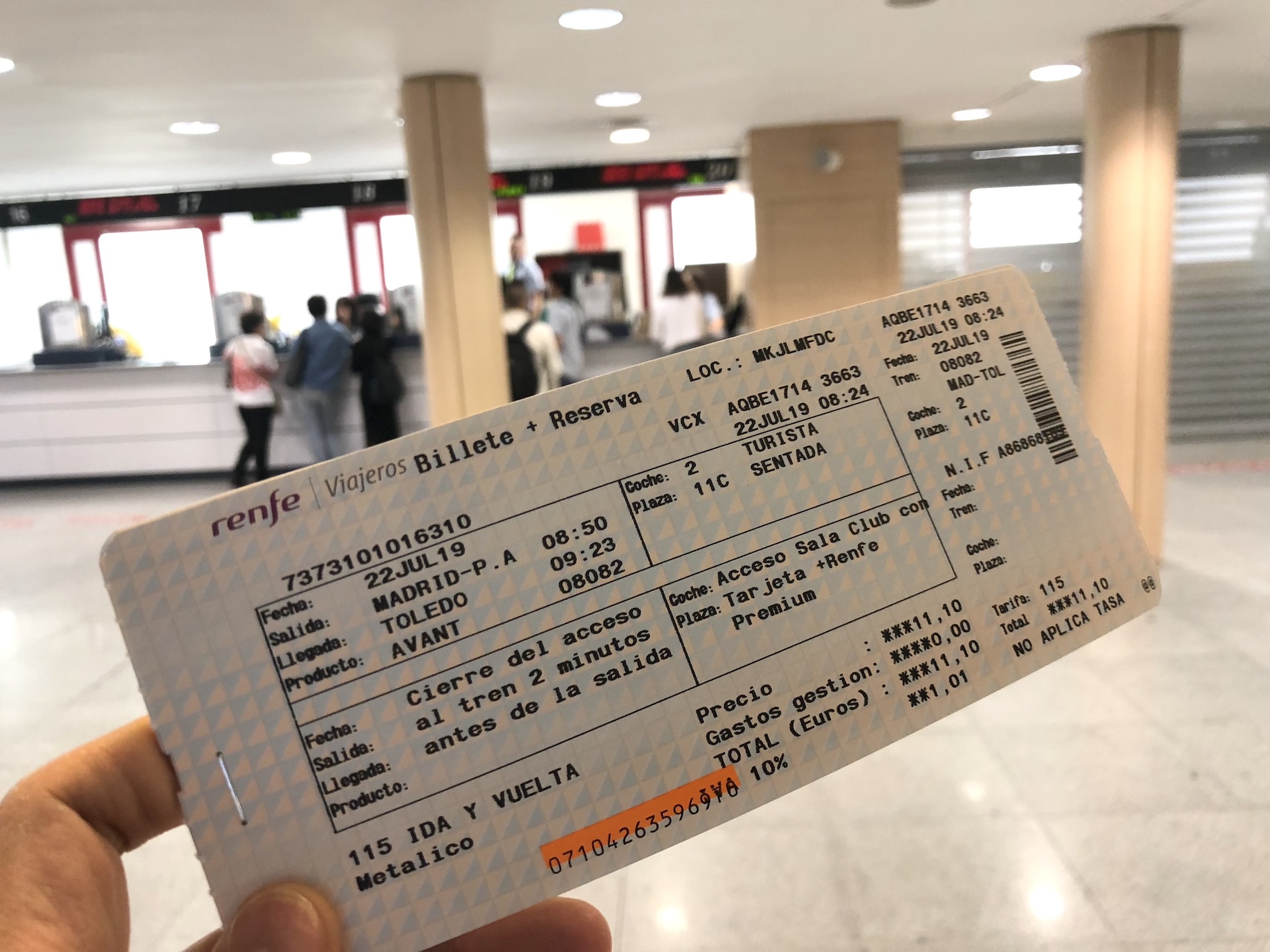 Spain Marid Renfe Train Ticket